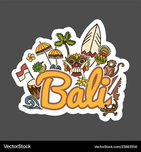 Bali Travel Sticker Royalty Free Vector Image Vectorstock