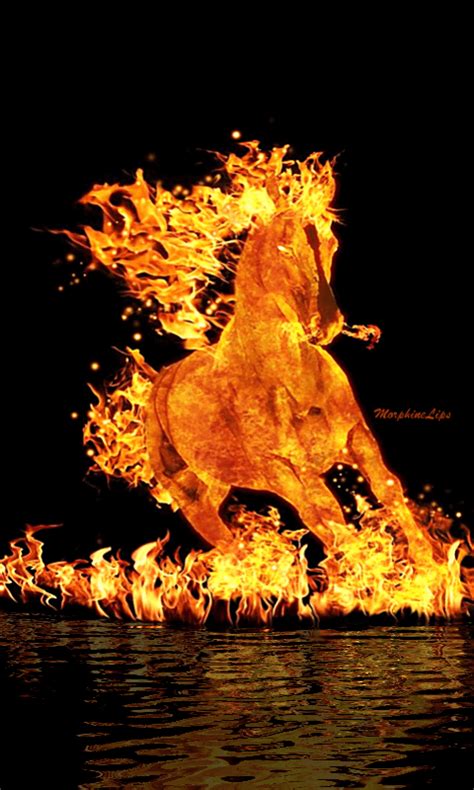 Photo Animée Fire Horse Fire Art Dark Fantasy Art