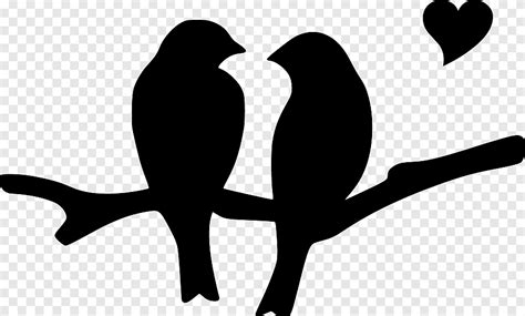 Bird Silhouette Heart Bird Love White Png Pngegg