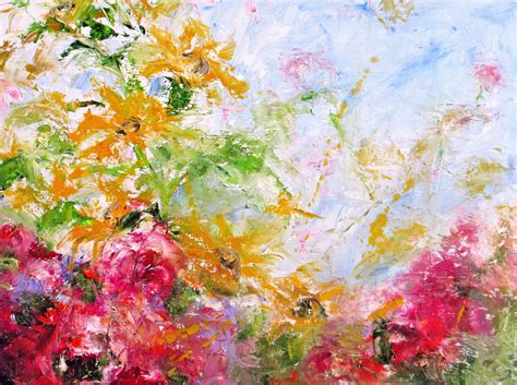 Daily Painters Abstract Gallery Sold Spring Garden I Abstract Impasto