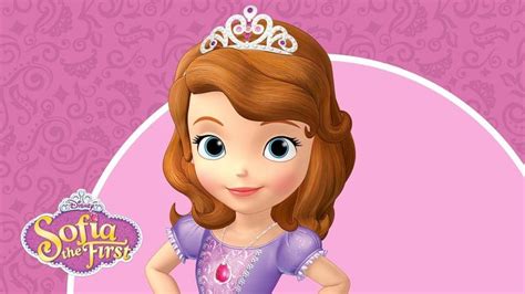 The Princess Is Wearing A Tiara And Standing In Front Of A Pink