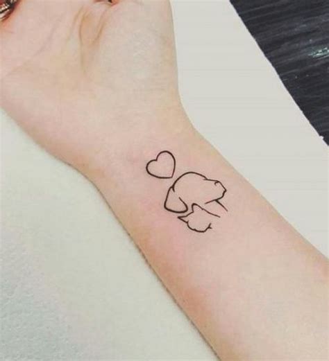 27 Best Cat And Dog Tattoo Designs The Paws