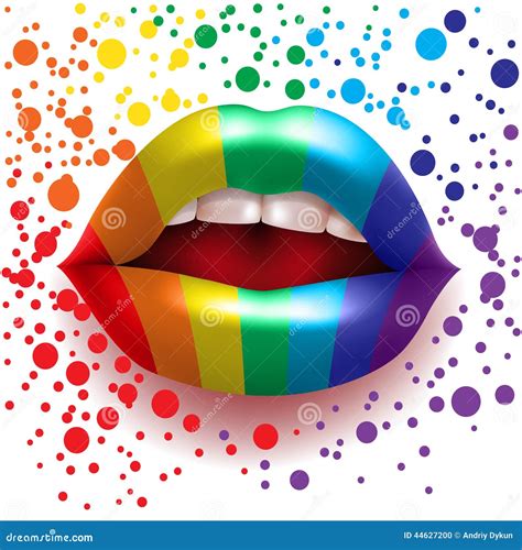 Rainbow Lips Vector Illustration 44627200