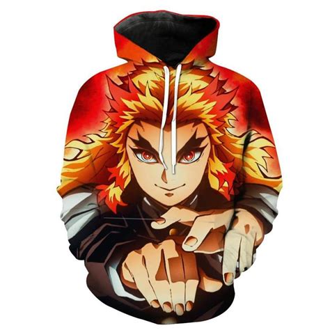 Rengoku Hoodie Kimetsu No Yaiba Clothing Demon Slayer In 2022 Hoodie