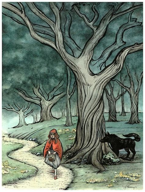 Little Red Riding Hood Fairy Tale Art Prints Brothers Grimm