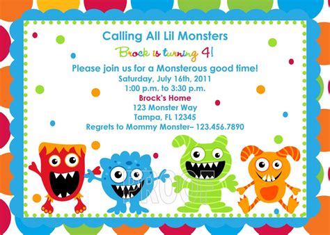 Little Monster Free Printable Birthday Invitation Templates Bagvania