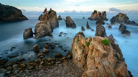 Gigi Hiu Rock Formation At Kelumbayan Beach Lampung Sumatra Indonesia Windows Spotlight Images