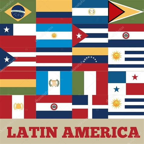 Mapa De America Con Banderas Y Nombres Vector Ilustracion America Del