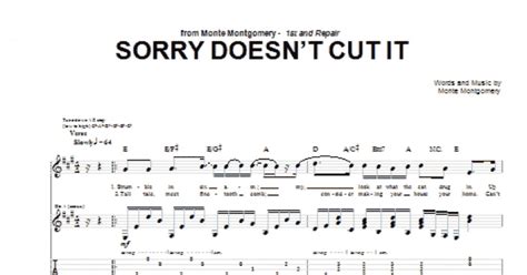 Sorry Doesnt Cut It Guitar Tab Print Sheet Music Now