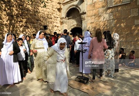 iraqi yezidis visit the temple of lalish in a valley near the news photo getty images