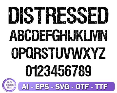 Distressed Font Svg Distressed Alphabet Grunge Font Png Etsy