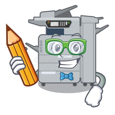 Geek Copier Machine Isolated In The Cartoon Stock Vector Illustration