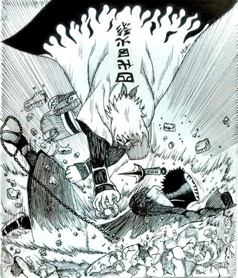 Minato V Tobi Naruto Manga Art By Fan 9gag