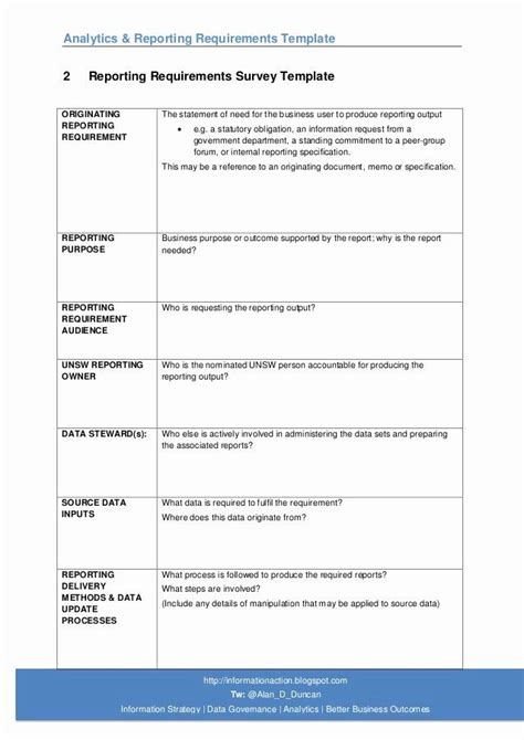 Business Intelligence Report Requirements Template Beautiful 07