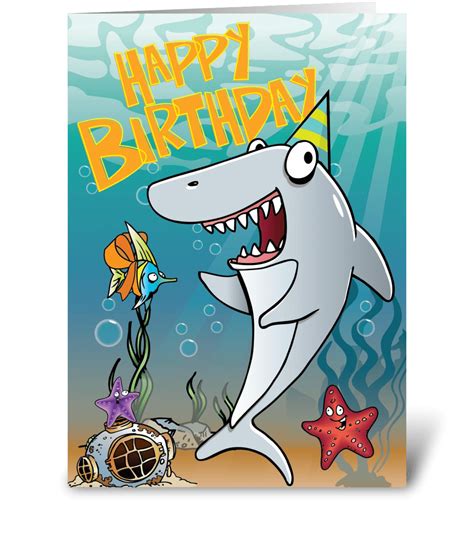 Baby Shark Birthday Card Template