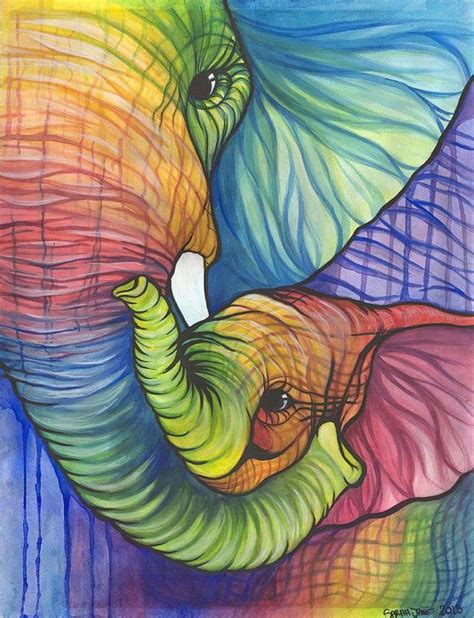 Rainbow Elephant Wall Decal Of Colorful By Paintrainbowprints Image