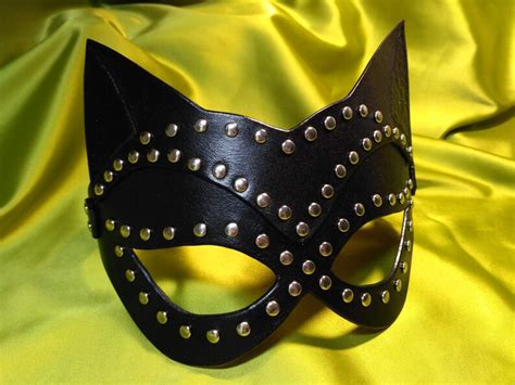 Leather Cat Mask Bdsm Cat Mask Leather Mask Etsy