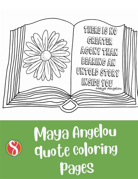 Free Maya Angelou Quote Coloring Pages — Stevie Doodles