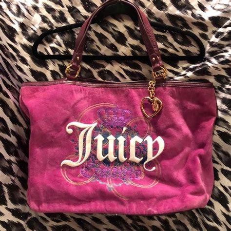 Juicy Couture Hot Pink Velvet Classic Tote Classic Totes Juicy
