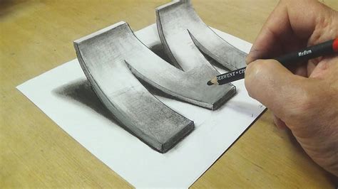 How To Draw 3d Pencil Drawing Letter M 3d Drawing Tutorial By Vamos