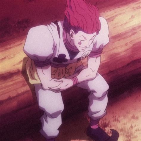 An Anime Character With Red Hair Is Leaning On A Log