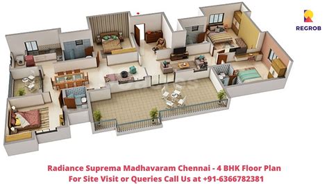 Radiance Suprema Madhavaram Chennai 4 Bhk Floor Plan Regrob