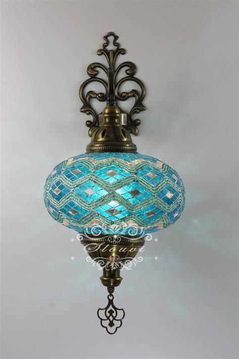 Turkish Mosaic Single Wall Sconce With Extra Large Globe Etsy In