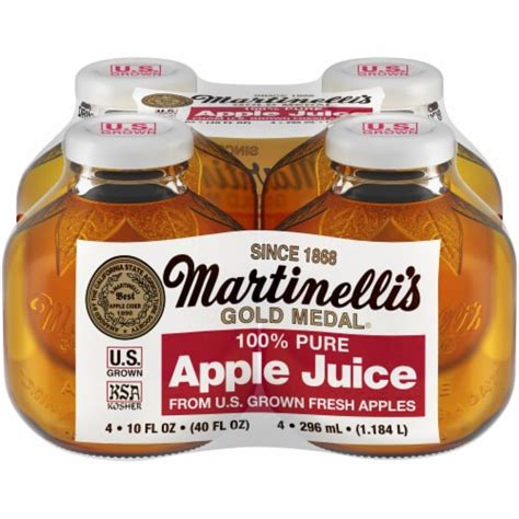 Martinellis Gold Medal Pure Apple Juice 4 Bottles 10 Fl Oz Ralphs