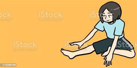 A Woman Who Spreads Her Legs And Stretches Her Legs Stock Illustration Download Image Now Istock