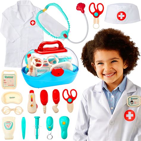 Play Doctor Kit For Kids Boys And Girls W 18 Accessories Doctors Coa