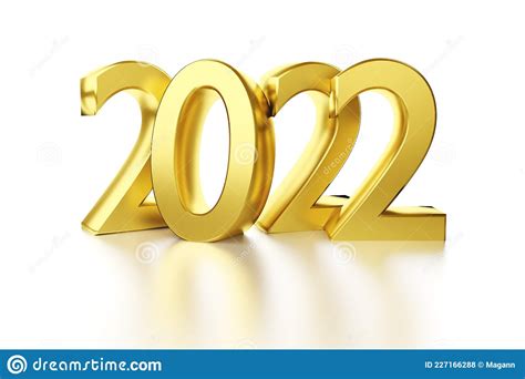 Number 2022 Gold Background 3d Royalty Free Stock Photography