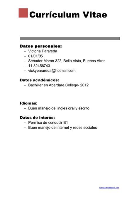2) modelo básico de curriculum vitae. Curriculum vitae-basico parareda
