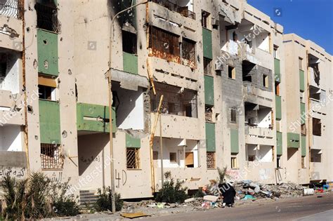 Destroyed Buildings Aftermath Civil War Sirte Editorial Stock Photo