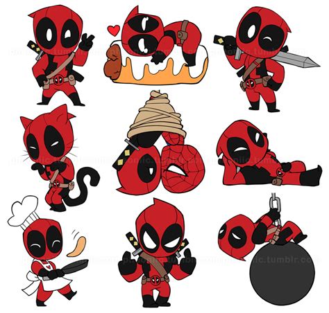 Chibi Deadpool Stickers by Pheoniic | Deadpool art, Deadpool cartoon, Deadpool stickers
