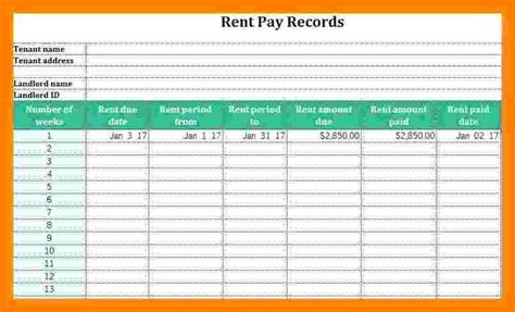 10 Rent Payment Ledger Template Ledger Review Inside Rental Payment
