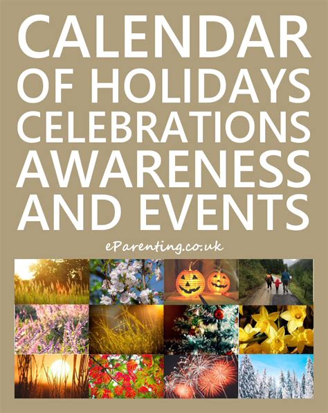 Calendar Of Holidays Celebrations Awareness And Special Events 2024