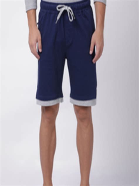 Buy Blue Saint Men Navy Blue Solid Slim Fit Chino Shorts Shorts For