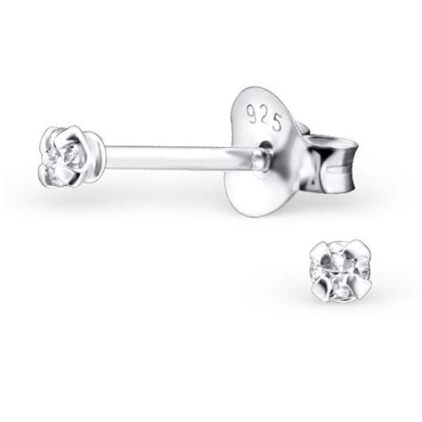 Extra Small Silver Cubic Zirconia Ear Studs Studio Jewellery Us