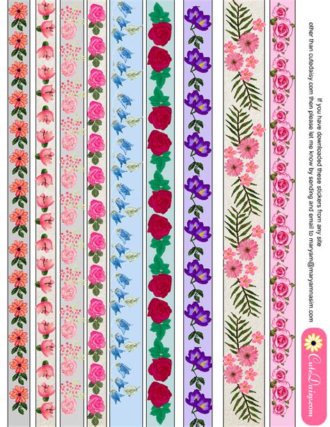 Free Printable Floral Washi Tape Set 2 Floral Washi Washi Tape
