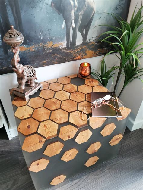 Epoxy Resin Tabl Hexagon Table Honeycomb Beehive Pattern Etsy