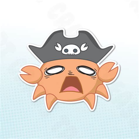Capt Crabs Wut Sticker Cute Anime Chibi Crab Beach Pirate Etsy Ireland