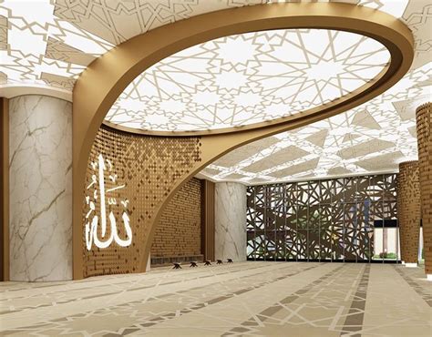Mosque Interior Ksa On Behance Mosque Design Islamic Architecture