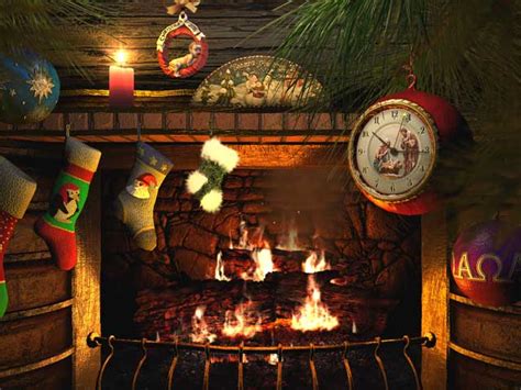 Holidays 3d Screensavers Fireside Christmas Animated Fireplace With