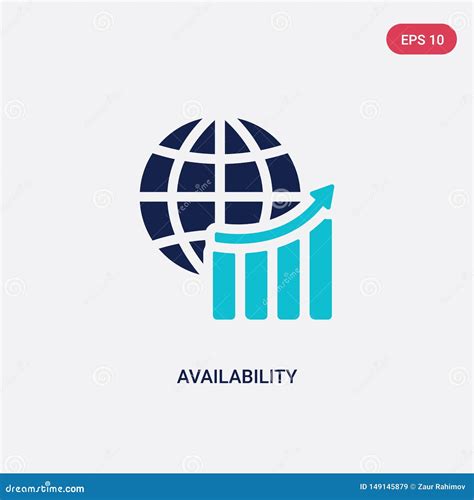 Two Color Availability Vector Icon From Big Data Concept Isolated Blue