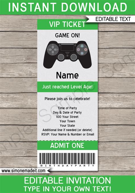 Free Printable Gaming Party Invitation Template Printable Free Templates