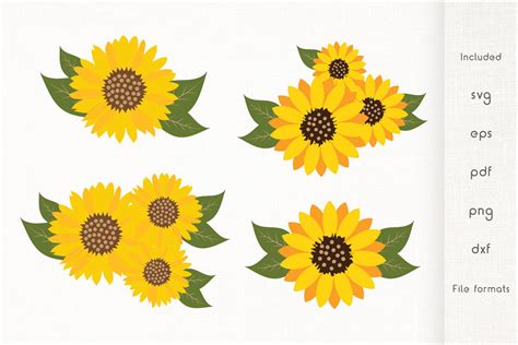 Sunflower Svg Bundle Printable Vector Clip Art Cut File For Cricut My