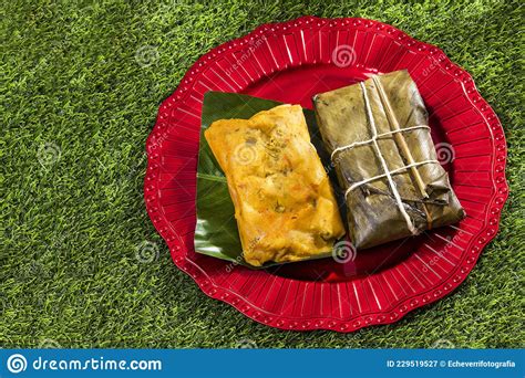 Delicious Steamed Tamales Traditional Colombian Food Stock Image