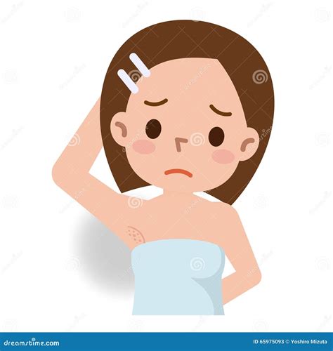 Female Armpit Hair Removal Armpit Red Rash Isolated On White Background Cartoon Vector