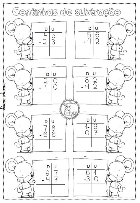 Continhas De Subtracao Simples Atividades De Subtracao Atividades De