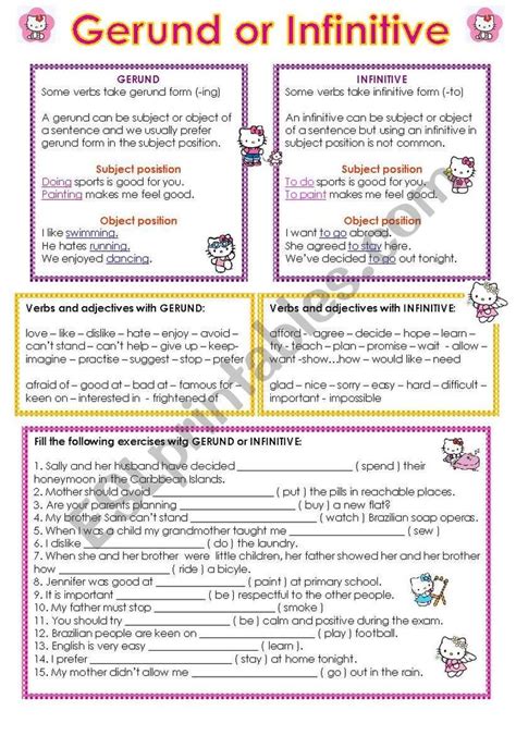 Gerund And Infinitive Worksheet Grammar Worksheets Learn English